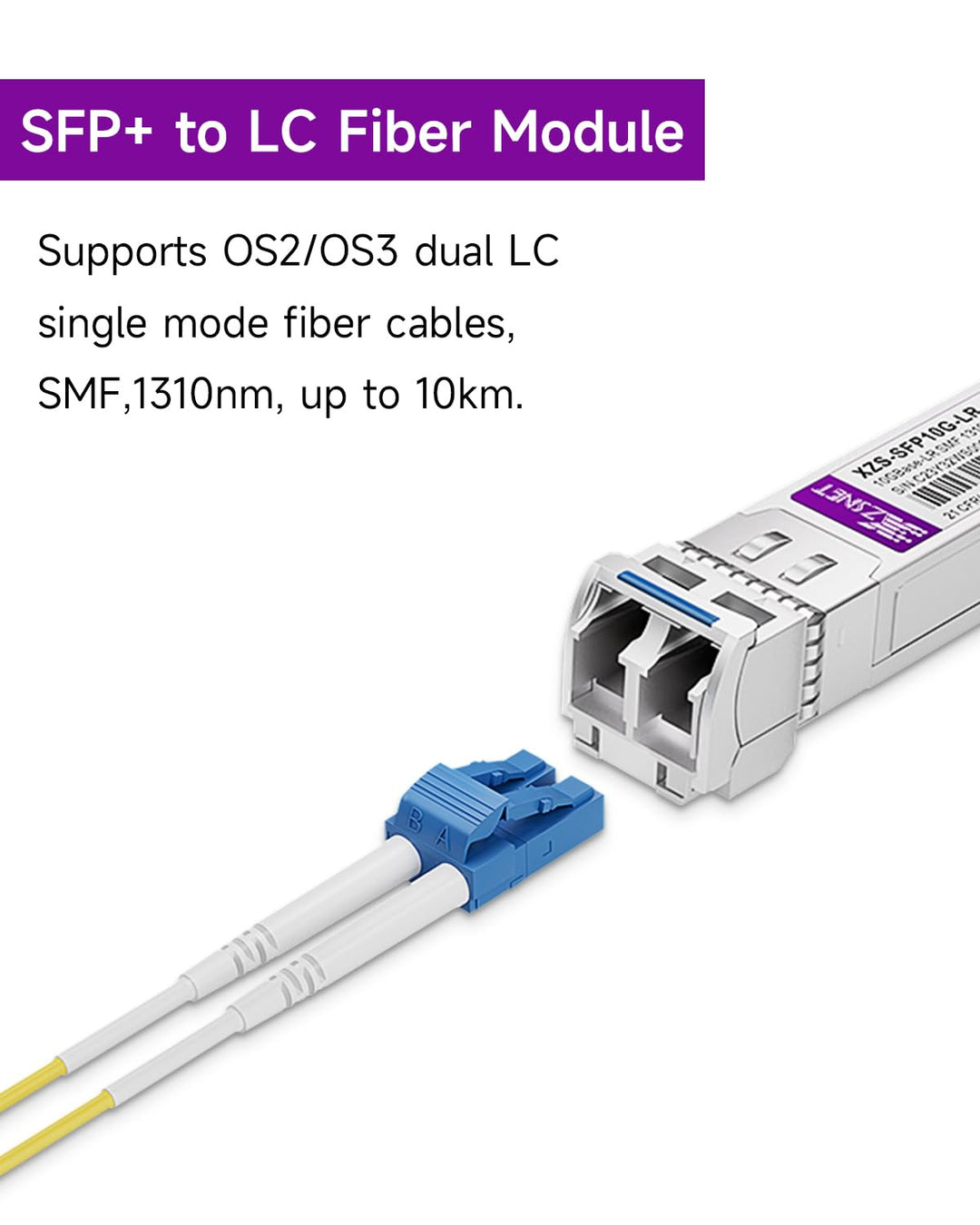 10GBASE-LR SFP+ Transceiver, 10G SFP+ auf LC Single-Mode-Fasermodul, kompatibel mit Cisco SFP-10G-LR