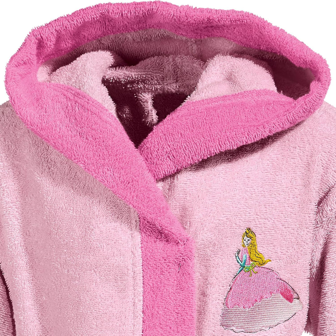 Erwin Müller Kinder Bademantel Prinzessin Baumwolle Frottier - kuschelweich, saugstark, mit Kapuze,