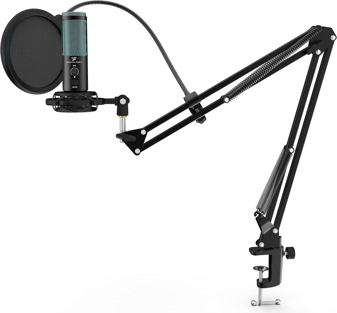 Mikrofon Vibe7-RGB (7-teilig), RGB-Beleuchtung, USB-C Plug & Play, AUX, Touch-Bedienung, Kondensator