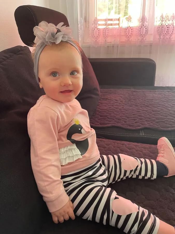 Kleinkind Baby Mädchen Outfit Set Schwan Print Tops + Hosen 2Pcs für Baby Mädchen Kleidung 9-12 Mona