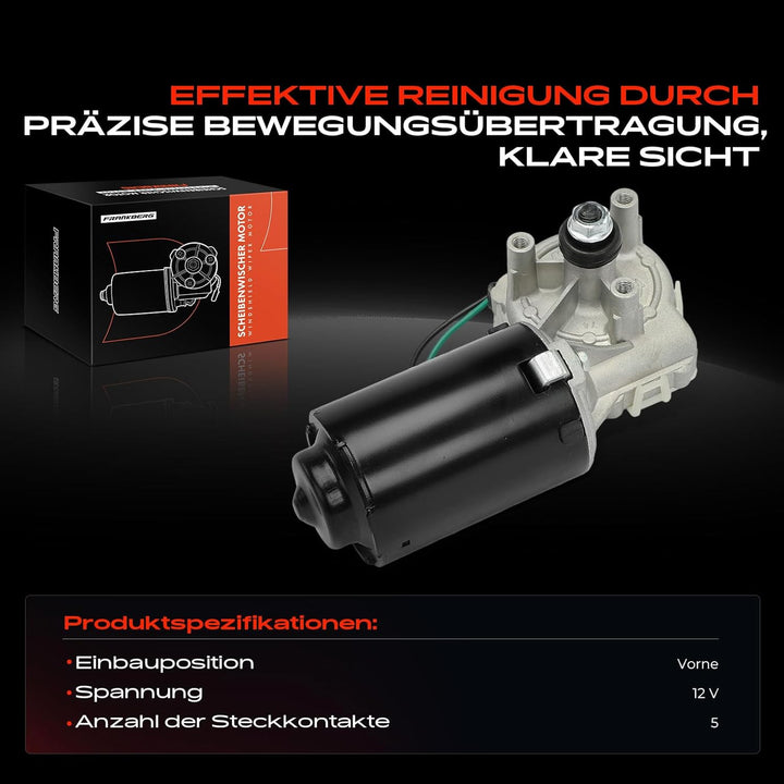 Frankberg 1x Wischermotor Scheibenwischermotor Vorne Links oder Rechts Kompatibel mit Panda 141A 198