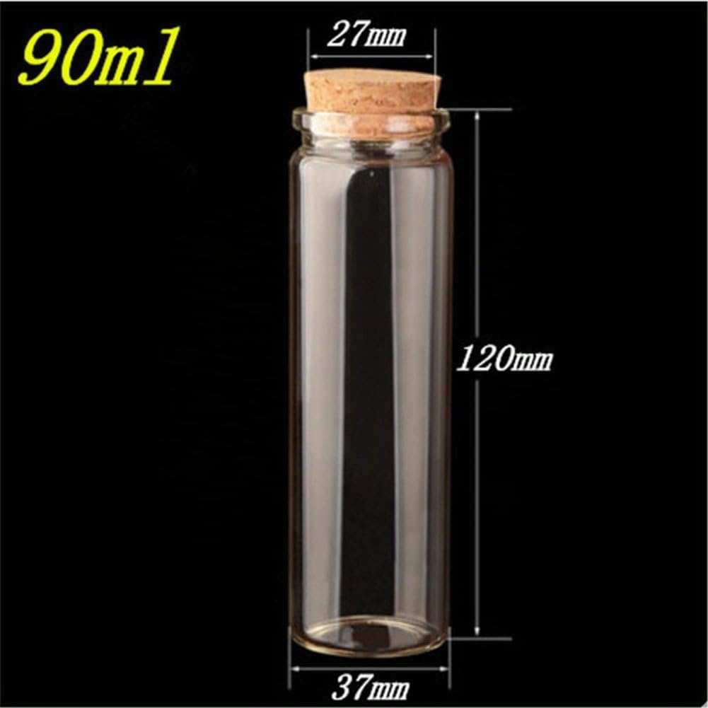 Jarvials 12pcs Aussendurchmesser 37mm vier verschiedene arten von klaren flaschen mit korken (12, 90