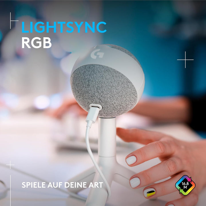 Logitech G Yeti Orb Gaming-Kondensatormikrofon mit RGB und LIGHTSYNC, USB-Mikrofon zum Streaming, Ni
