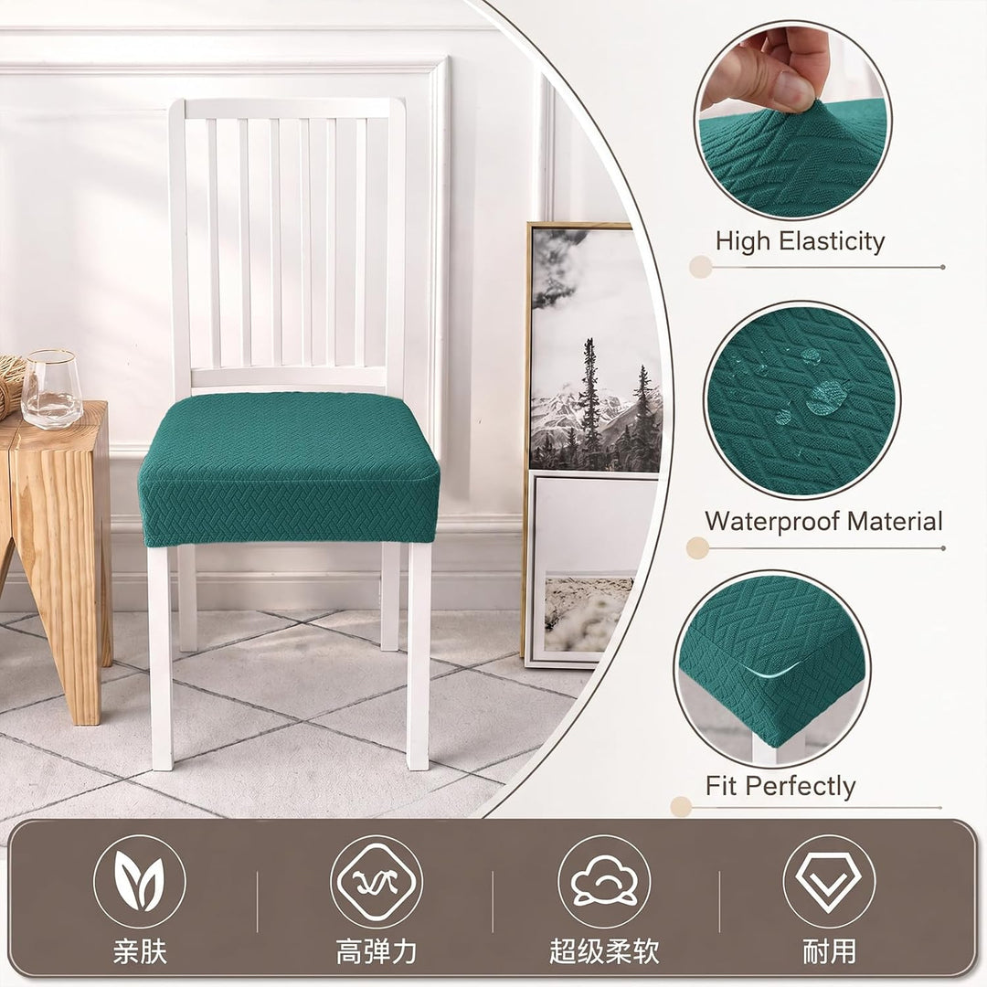 Diamantgitter Jacquard wasserdichte Stuhl Sitzbezüge für Esszimmer Stretch Stuhl Sitzkissen Schonbez