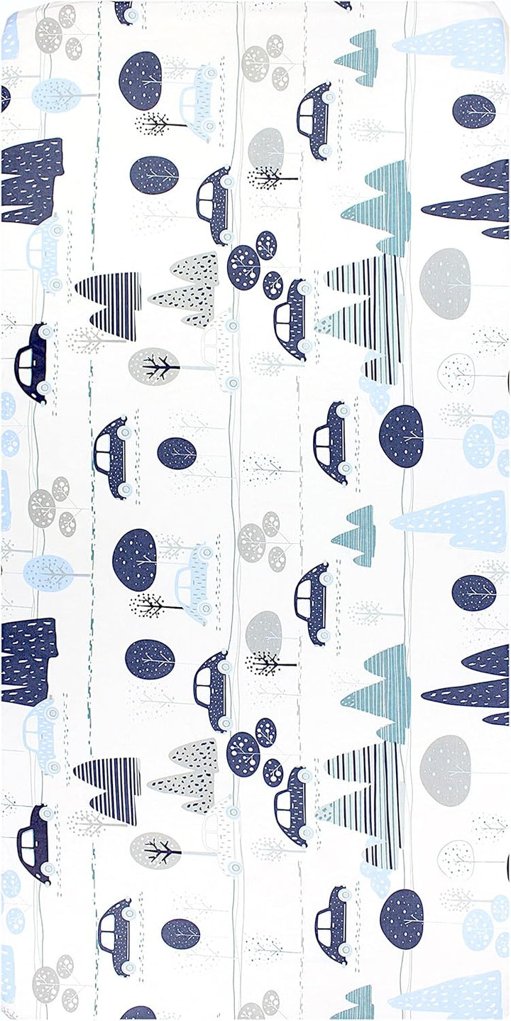 TupTam Baby Spannbettlaken Kinder Spannbetttuch für Babybett Kinderbett 2er Pack, Farbe: Autos Blau,