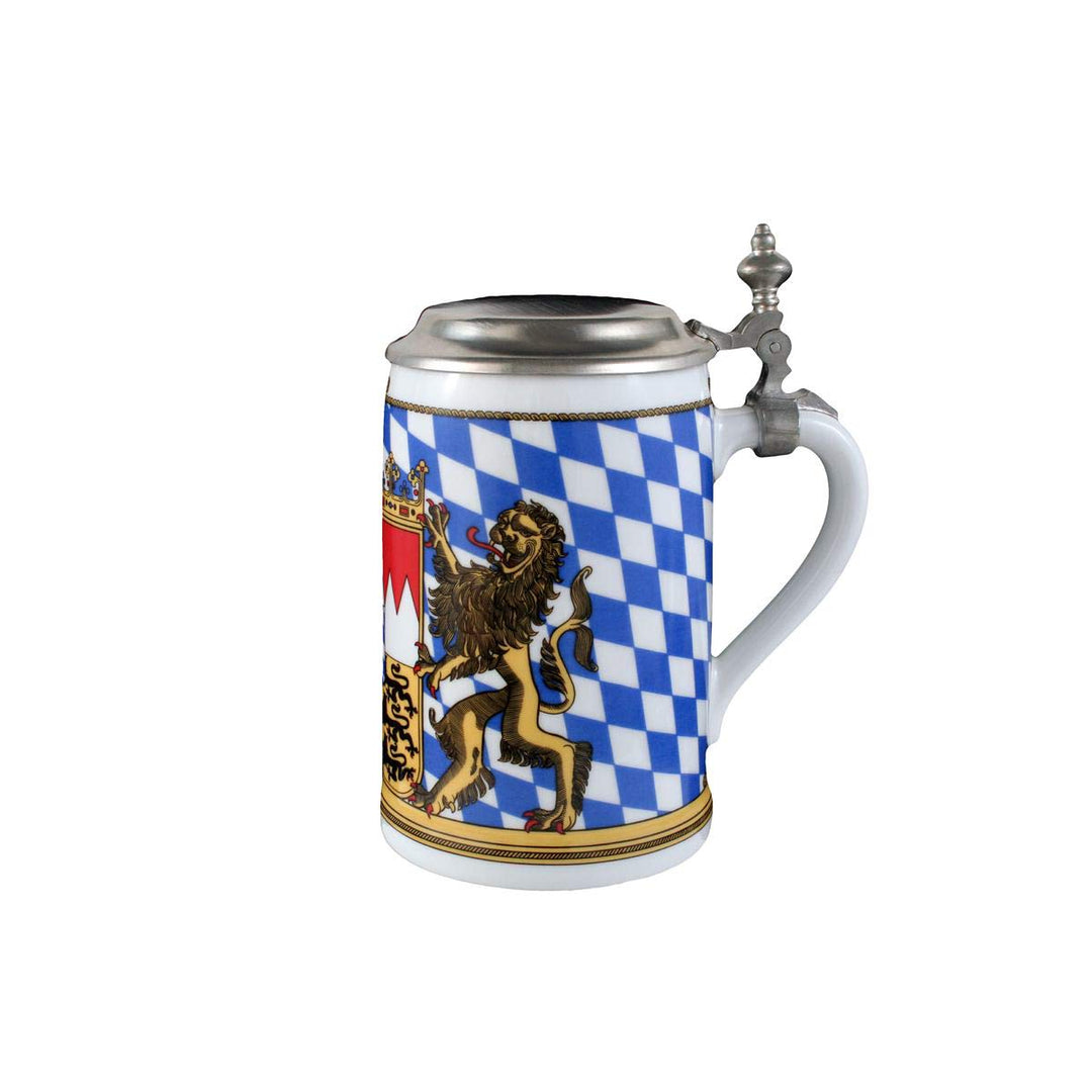 Seltmann Weiden 001.617239 Zusatzsort Bayern Bierkrug mit Deckel 0,75 L, Blau/Weiss/Beige/Rot