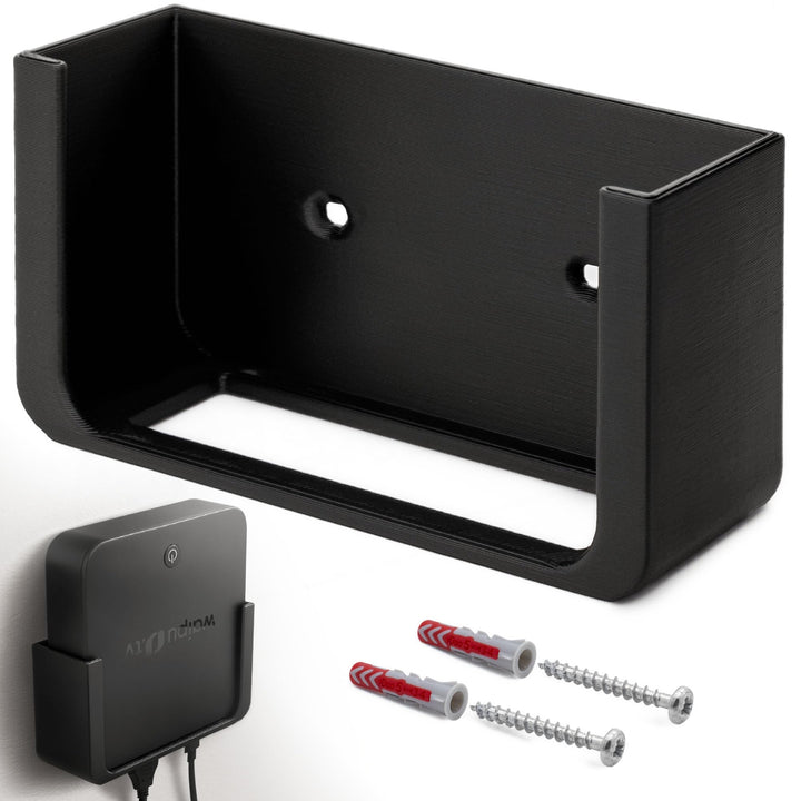 Wandhalterung passend für waipu.tv Box 4K Schwarz | Platzsparende TV Box Halterung inkl. Kabelmanage
