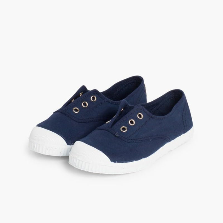 Pisamonas Leinwand-Sneakers Ohne Schnürsenkel Mit Gummispitze Marineblau 21 EU, Marineblau 21 EU