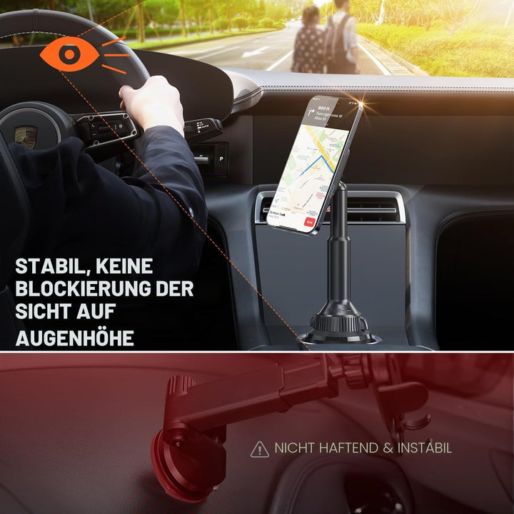 APPS2Car Magnetische Getränkehalter-Handyhalterung für Auto und LKW, [20 x N55 Magnete], mit Schnell