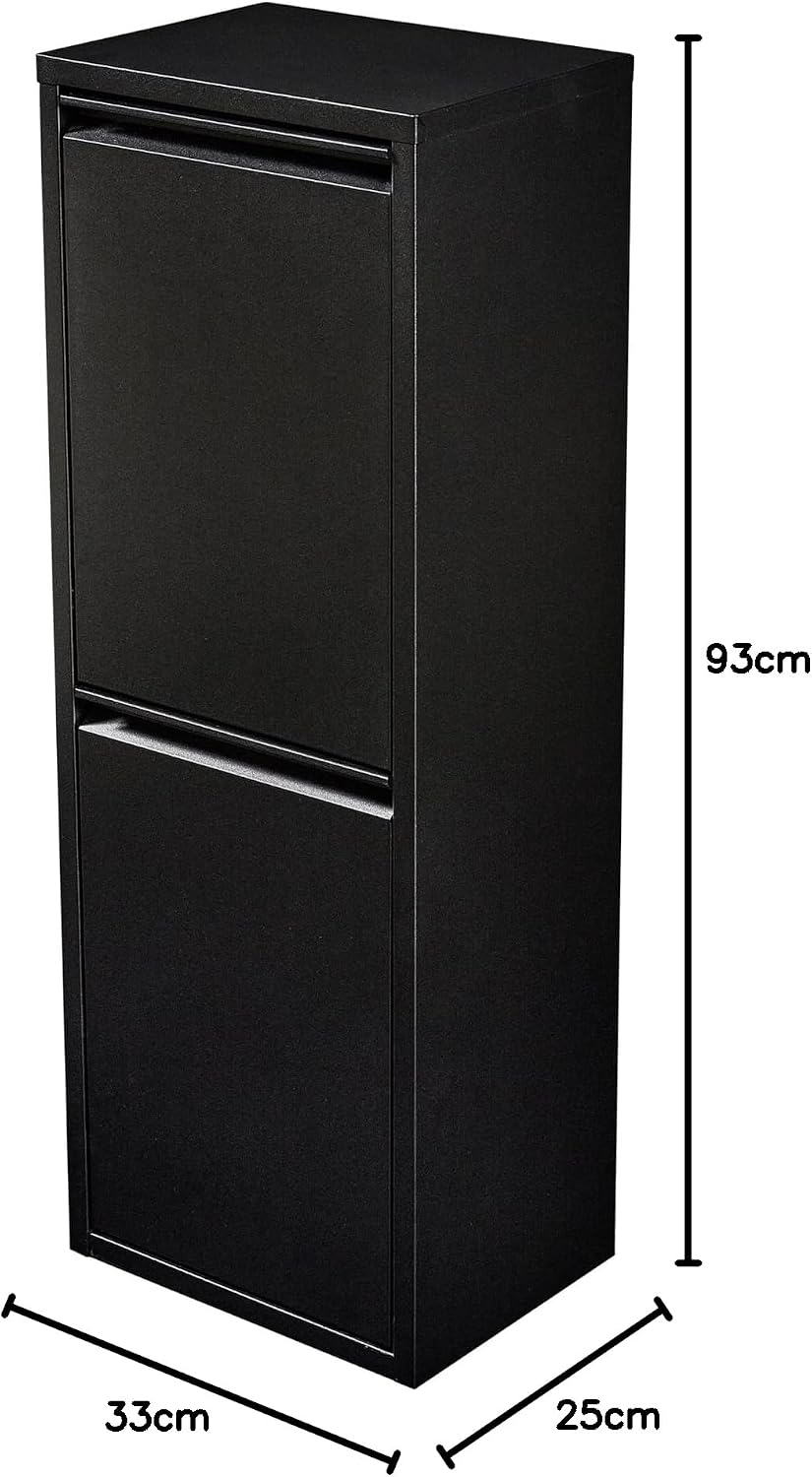 [en.casa] Mülltrennschrank Sollentuna Abfallschrank aus Metall 93 x 33 x 25 cm Mülltrennsystem mit 2