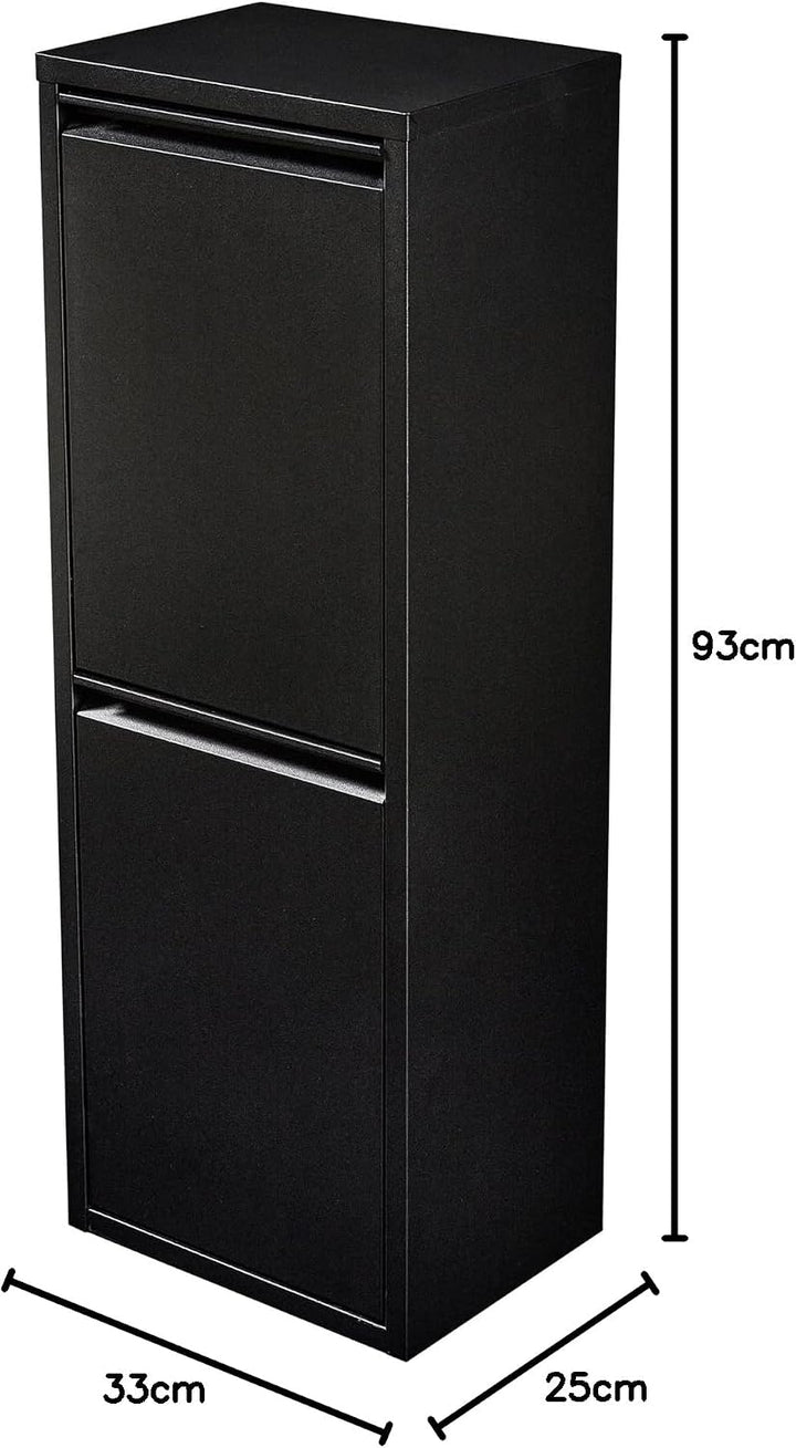 [en.casa] Mülltrennschrank Sollentuna Abfallschrank aus Metall 93 x 33 x 25 cm Mülltrennsystem mit 2
