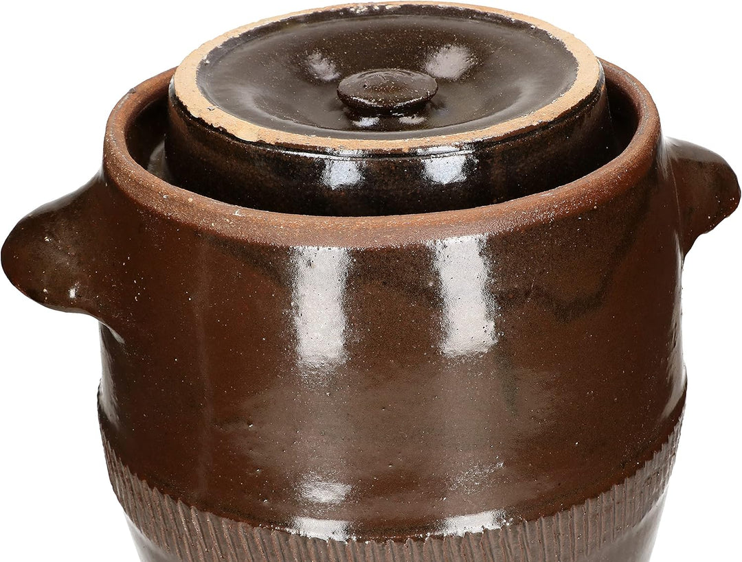 KOTARBAU® Keramik Gärtopf 30L Gurkentopf mit Deckel Steinzeug Sauerkrauttopf Keramiktopf Steinguttop