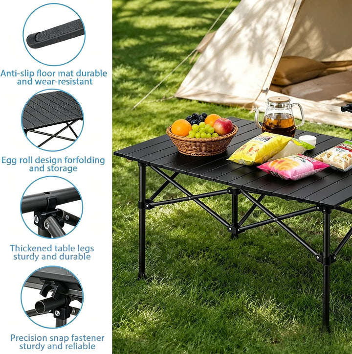 Campingtisch Klappbar, Klapptisch Camping, Campingtisch Faltbar mit Tasche für Picknick Kochen Wande