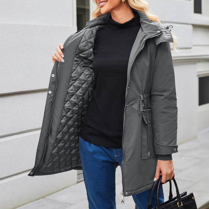SYDUZAX Wintermantel Damen Warm Winterjacke Gefüttert Winter Parka Umstands Baumwolljacke 3 in 1 Win