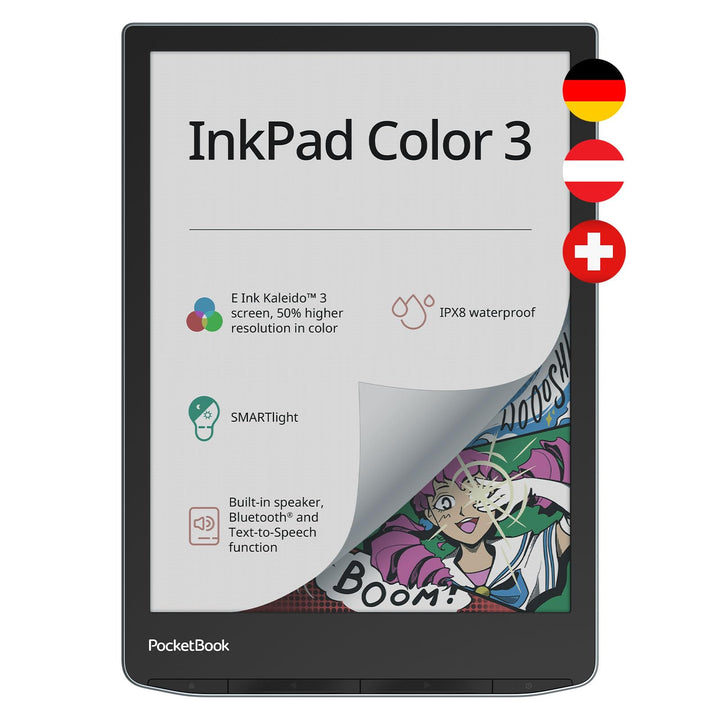 PocketBook e-Book Reader 'InkPad Color 3' (deutsche Version) 32 GB Speicher, IPX8, Bluetooth, Lautsp