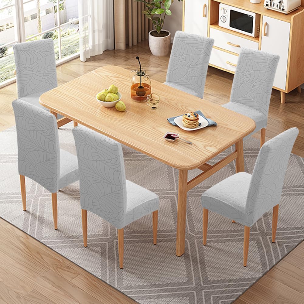 Fuloon Stuhlhussen Jacquard-Blätter,Universal Stretch Stuhlbezug Moderne Stuhlüberzug Elastische Abn
