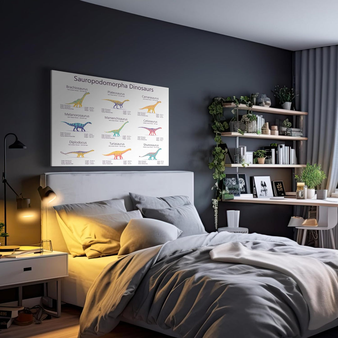 wandmotiv24 Leinwandbild Tiere, 80x60cm, Querformat, Dinosaurier, Deko, Bilder auf Leinwand, Wanddek