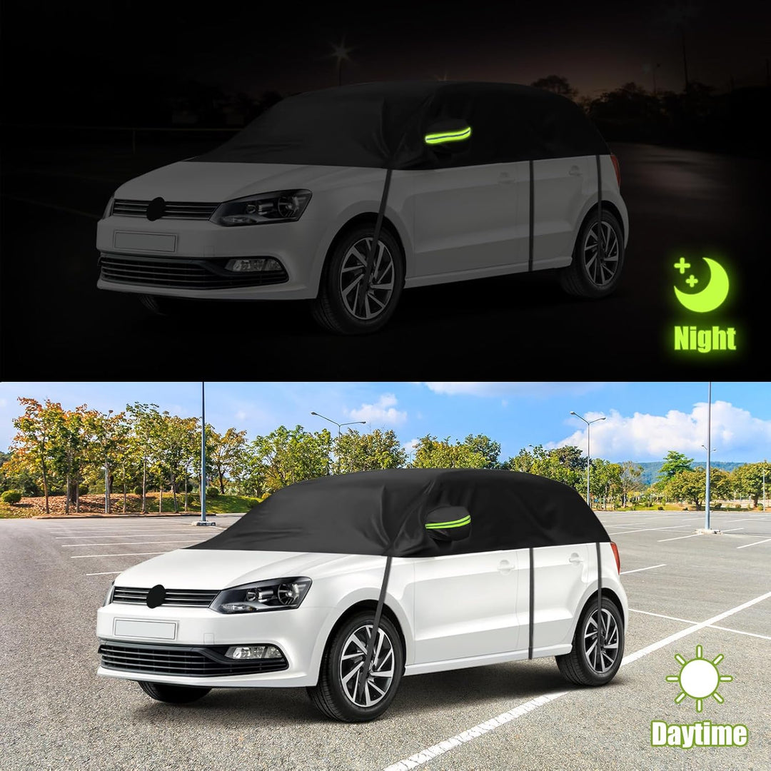 Autoabdeckung Wasserdicht Ersatz für VW Polo MK5 MK6 Hatchback 2009-2023, Halbgarage, Autohülle Auto