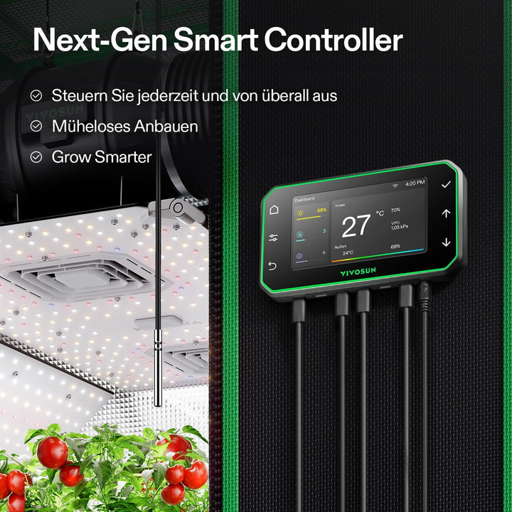 VIVOSUN GrowHub Controller E42A+ für Growzelte, Smart WiFi-Controller für Temperatur, Luftfeuchte un