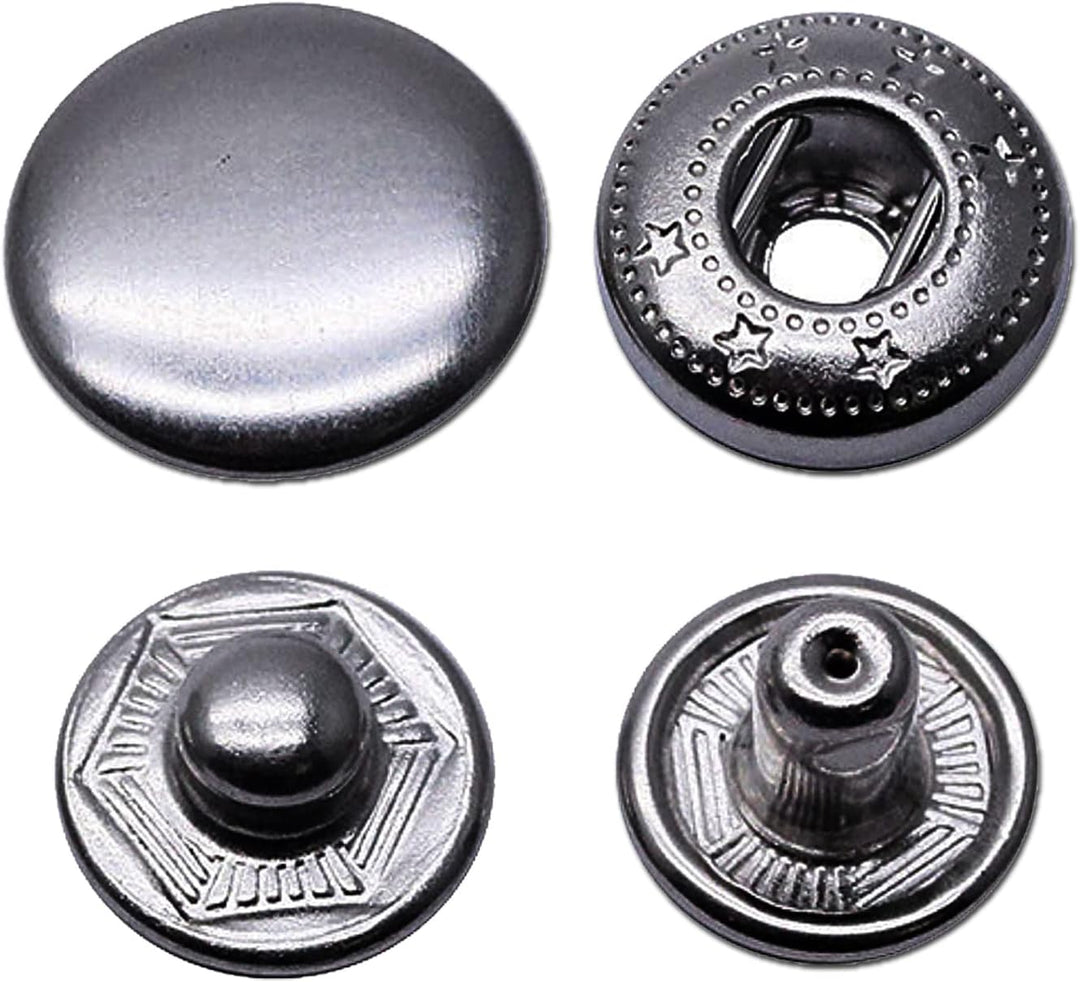 Anorak Druckknöpfe Φ15mm 80set Schwarz Kleidung Druckknöpfe für Lederhandwerksjacke Handtasche Brief