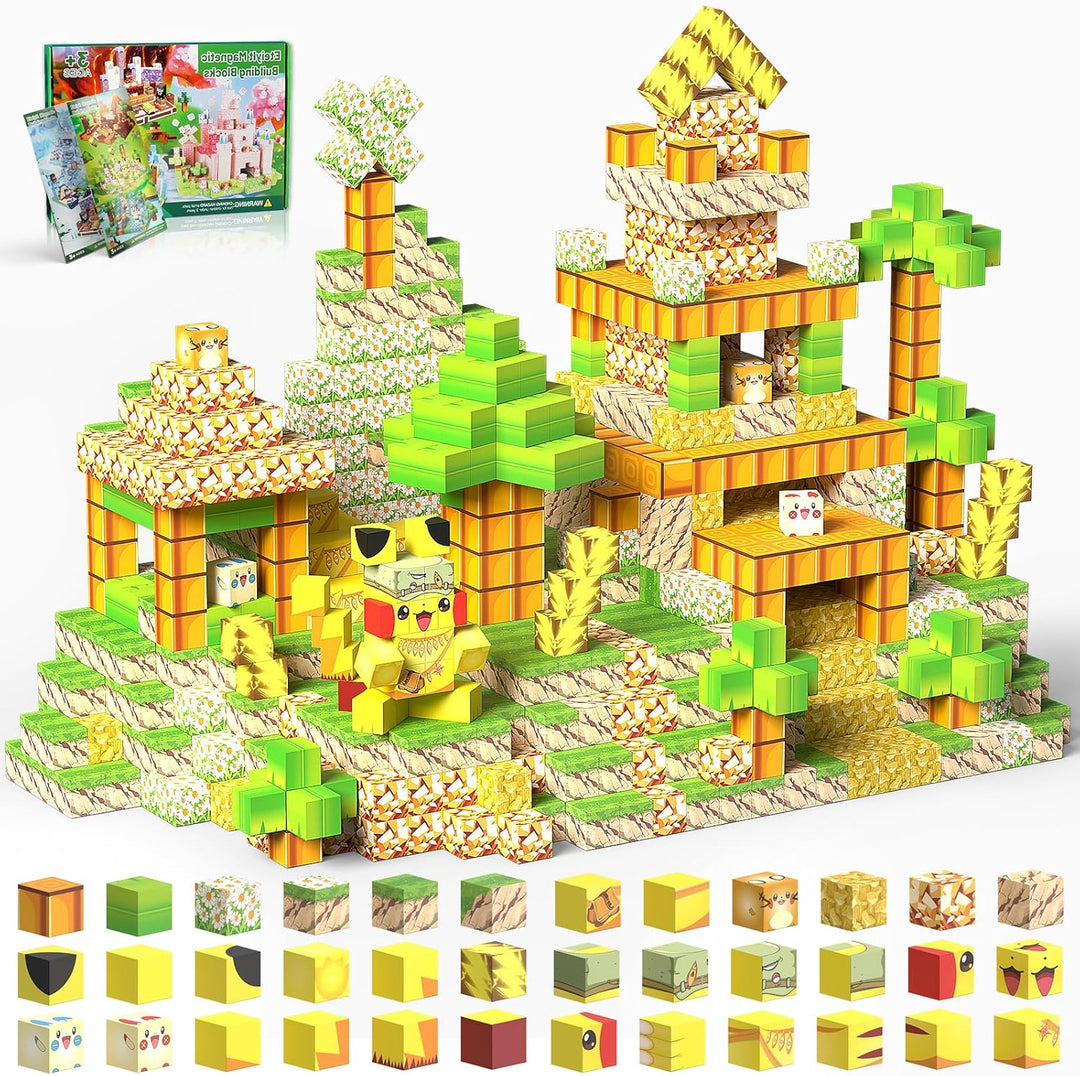 Magnetische Bausteine, 150 Stück, kreatives Spielzeug mit Magnetblöcken, Magnetwürfel, geeignet für