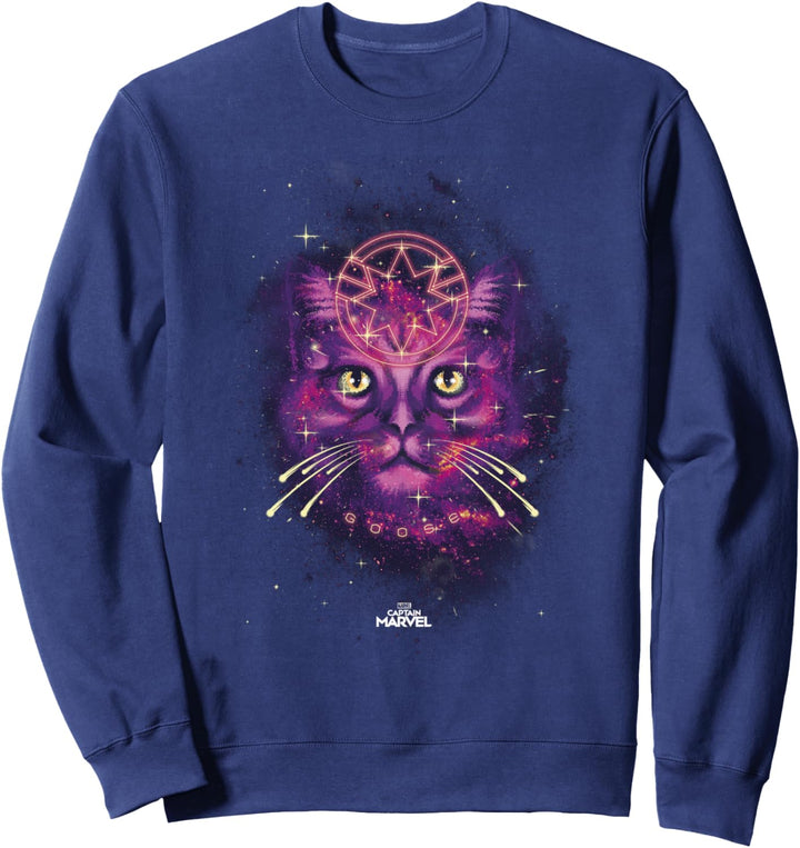 Captain Marvel Goose Pink Galaxy Portrait Sweatshirt