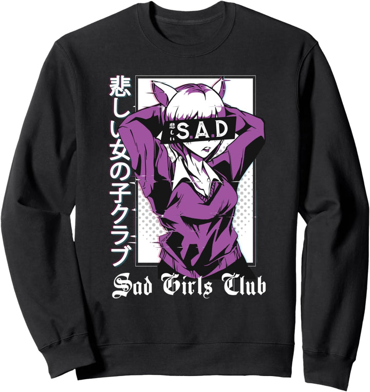 Sad Girls Club - Anime Sad Girl Aesthetic Grunge E Girl Sweatshirt