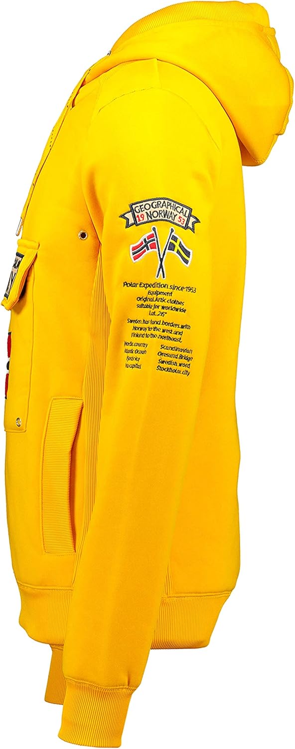 Geographical Norway GYMCLASS Men - Herren Kängurutasche Hoodie Sweatshirt mit Markenlogo und Langarm
