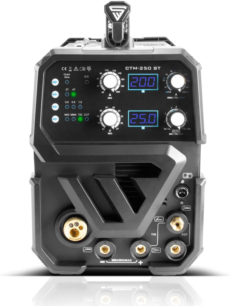 STAHLWERK CTM-250 ST Kombi-Schweissgerät WIG + MIG/MAG + MMA/E-Hand + CUT/Plasma mit 200 Ampere und