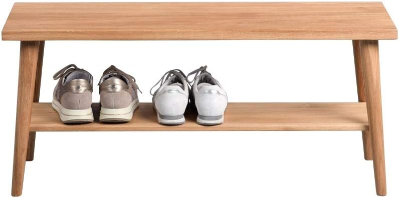Beauty.Scouts Möbel MM Garderobenbank Annu 2" Massivholz Wildeiche geölt 90x40x30cm Schuhbank Schuhr