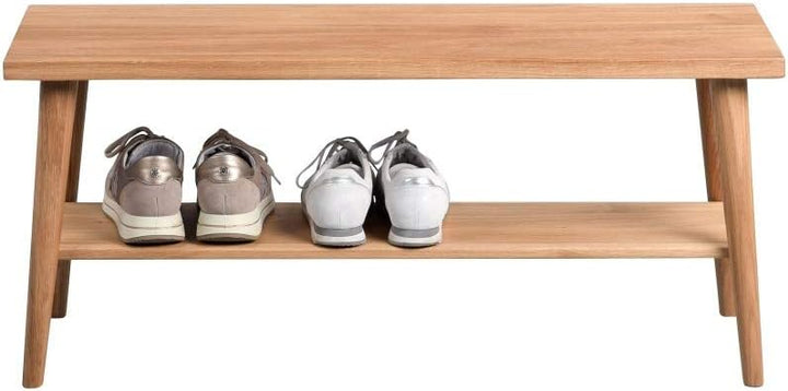 Beauty.Scouts Möbel MM Garderobenbank Annu 2" Massivholz Wildeiche geölt 90x40x30cm Schuhbank Schuhr