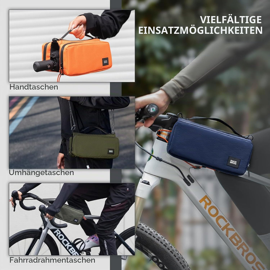 ROCKBROS Fahrrad Rahmentasche Fahrradtasche Rahmen Aufbewahrungstasche mit Schultergurt Fahrrad Ober
