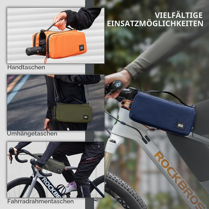ROCKBROS Fahrrad Rahmentasche Fahrradtasche Rahmen Aufbewahrungstasche mit Schultergurt Fahrrad Ober