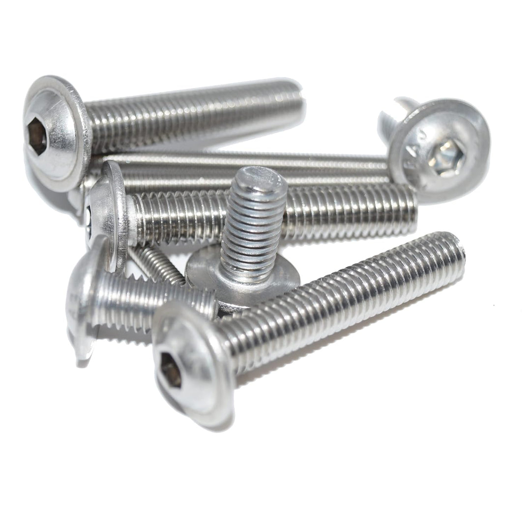 Flachrundkopfschrauben mit Innensechskant mit Flansch M4X55 25 Stück ISO 7380-2 A2 Edelstahl rostfre