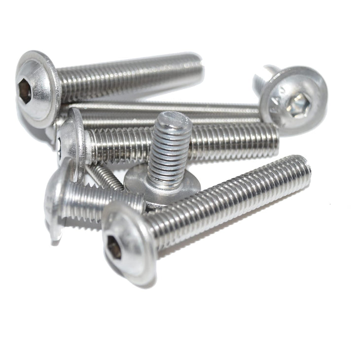 Flachrundkopfschrauben mit Innensechskant mit Flansch M4X55 25 Stück ISO 7380-2 A2 Edelstahl rostfre