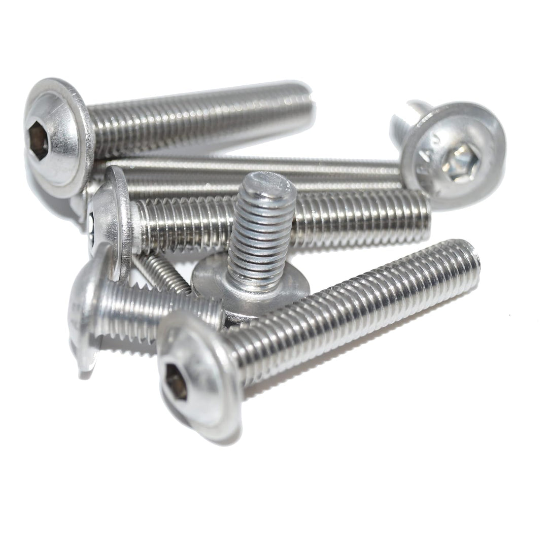 Flachrundkopfschrauben mit Innensechskant mit Flansch M5X25 50 Stück ISO 7380-2 A2 Edelstahl rostfre
