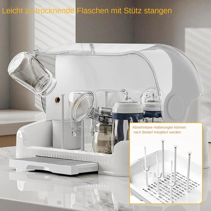 Trockenständer Babyflaschen, Grosses Fassungsvermögen Abtropfgestell Für Babyflaschen Mit Deckel Und