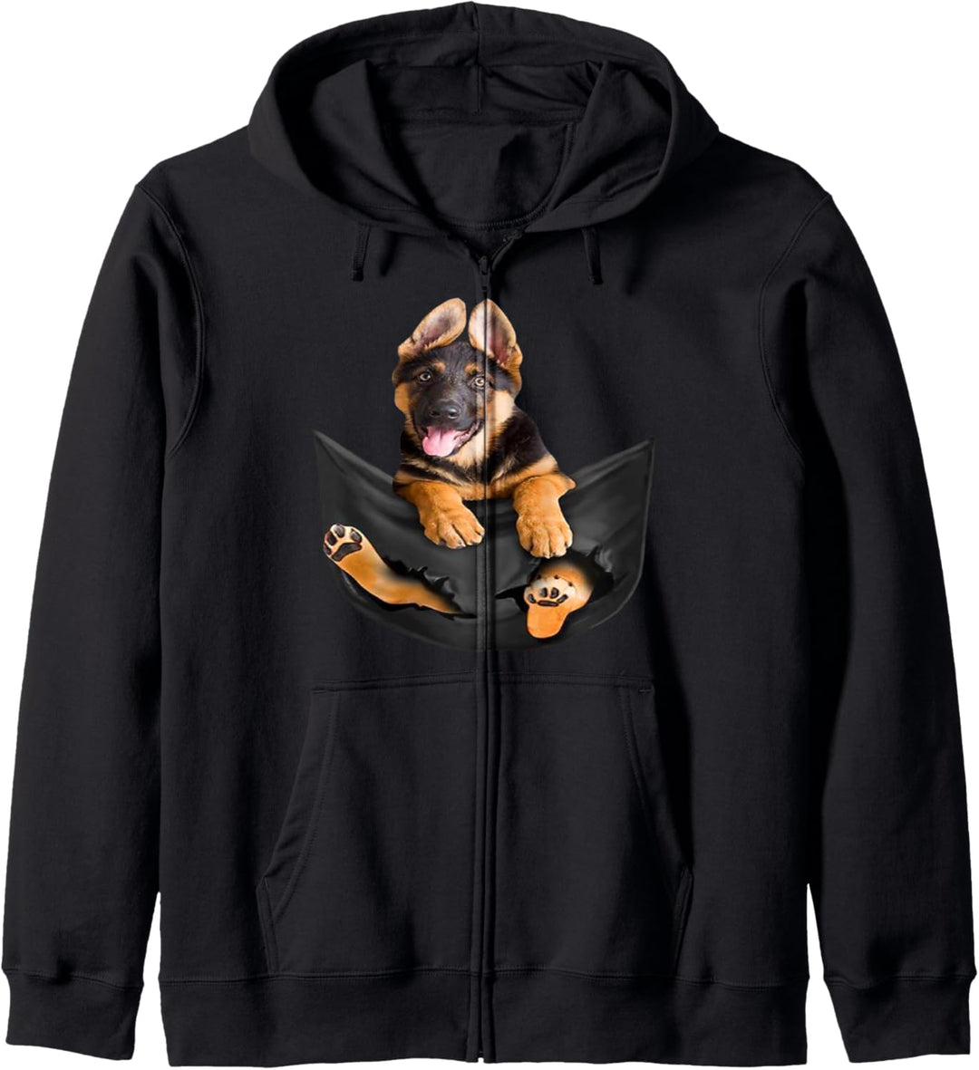 Hundefreunde Geschenke Deutscher Schäferhund in der Tasche, lustiges Hundegesicht Kapuzenjacke