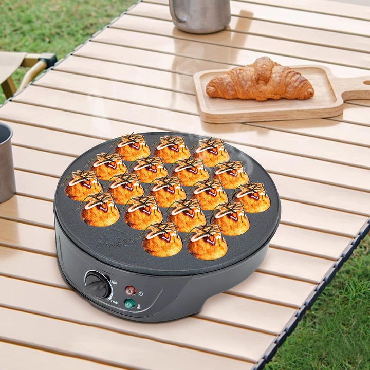 Hersteller Takoyaki 750W, Elektrische Maschine 18-Loch für Takoyaki Bälle, Takoyaki Grill Tablett, K