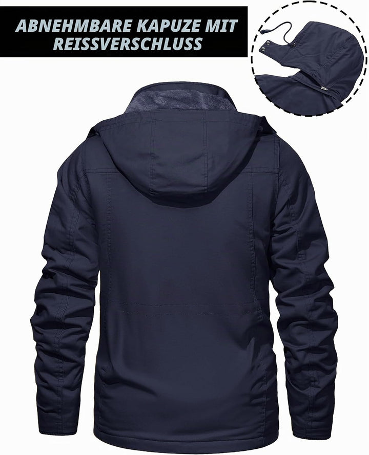 MAGCOMSEN Winterjacke Herren Warm Gefüttert Jacke Fleece Winterparka Winddicht Outdoor Übergangsjack