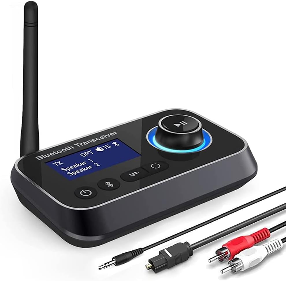 Ainostone 3-in-1 Bluetooth 5.3 Sender Empfänger für 2 Kopfhörer Bluetooth Audio Adapter Low Latency