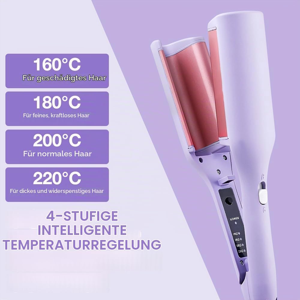 Welleneisen für Haare, 32mm Lockenstab Grosse Locken mit 4 Einstellbarer Temperatur Reisegrösse Beac
