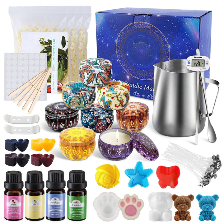 JOYBOY Kerzen Selber Machen Set,DIY Duftkerze Geschenke Kerzenherstellung Kit,8 Kerzendosen, für Ker