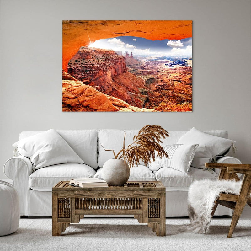 Bilder auf Leinwand 100x70cm Leinwandbild Amerika arizona schlucht geologie Gross Wanddeko Bild Schl