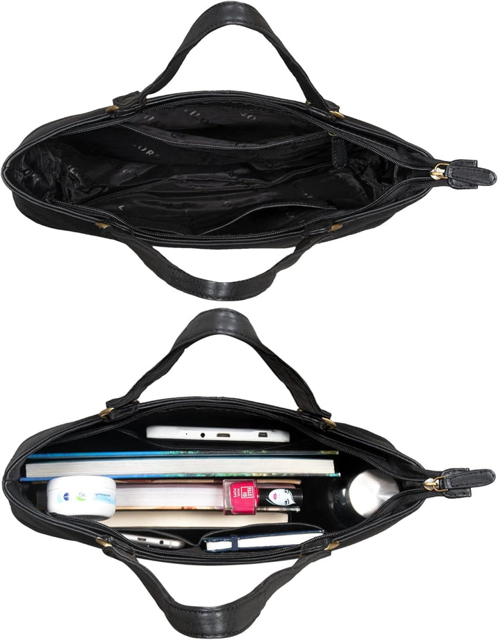 STILORD 'Delilah' Leder Shopper Damen Handtasche Umhängetasche Hobo Bag Retro Schultertasche Lederta
