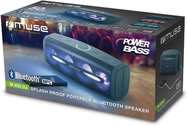 Muse M-830 DJ Bluetooth-Lautsprecher mit spritzwassergeschützem IPX4-Design