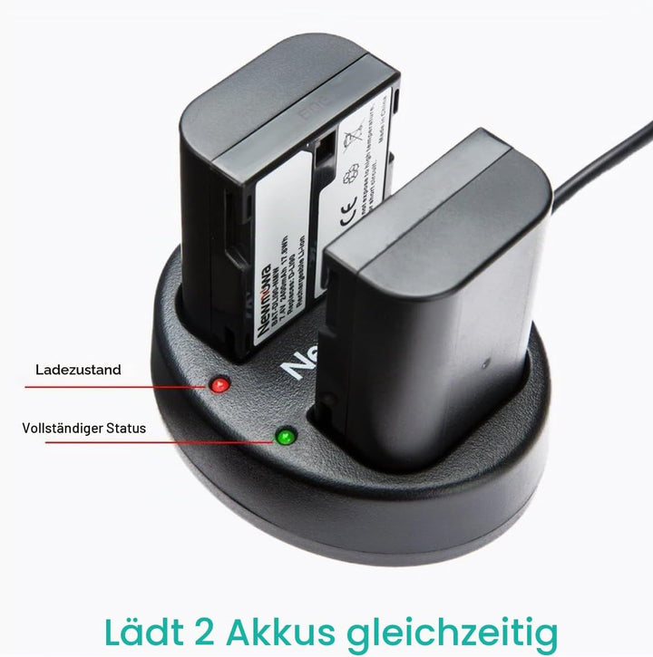 Newmowa Ersatz Akku D-LI90 (2er Pack) und Tragbar Micro USB Ladegerät Kit für Pentax D-LI90 und Pent