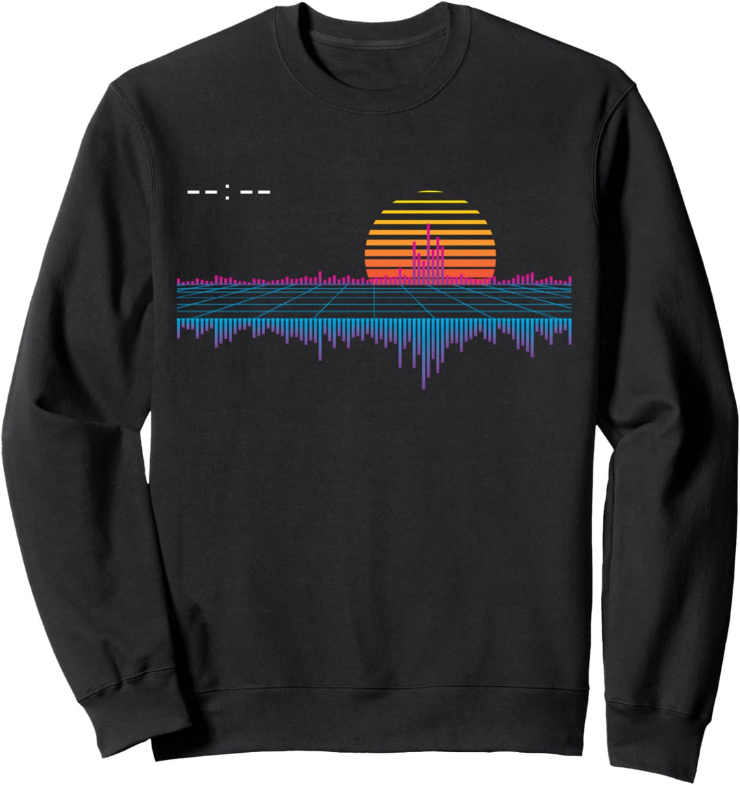 Retrowellen-Synthwellen-Dampfwellen-Sonnenuntergangsästhetik Sweatshirt
