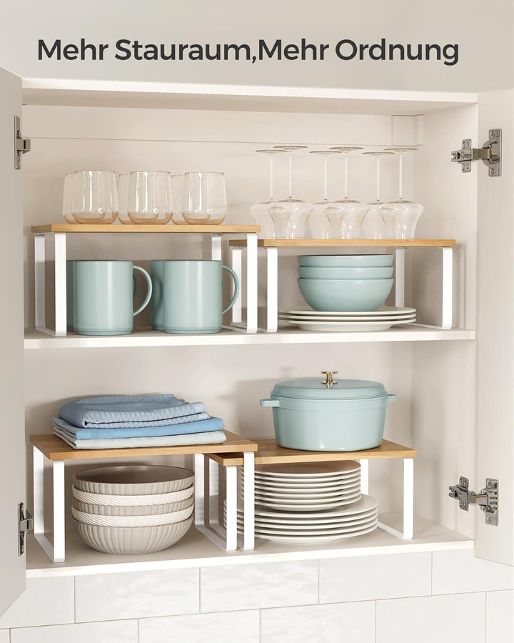 SONGMICS Gewürzregal, 2er Set Küchen-Organizer, Küchenregal, Schrank-Organizer Küche, erweiterbar, k