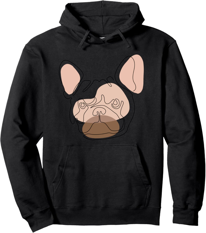 Modern One line Abstract Frenchie Pullover Hoodie